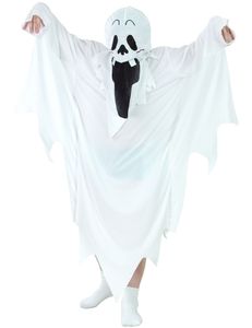 Gruseliges Geist-Kostüm für Kinder Halloween-Kinderkostüm Gespenst weiss