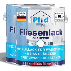 Plid Fliesenlack 1,5l Weiß glänzend, für ca. 16m² / Fliesenfarbe - Küche/Bad