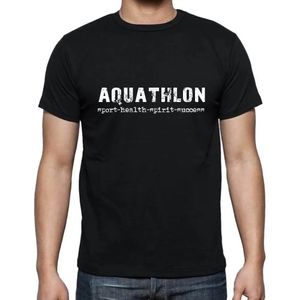 Herren Grafik T-Shirt Aquathlon Sport-Gesundheit-Geist-Erfolg – Aquathlon Sport-Health-Spirit-Success – Öko-Verantwortlich Vintage Jahrgang Kurzarm