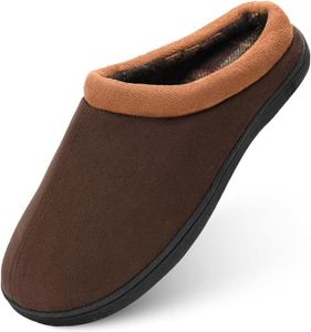 DL Pánské pantofle, teplé a měkké, hnědé, velikost 41-42
