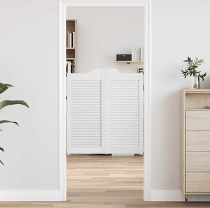 vidaXL Drzwi skrzydłowe z żaluzją 1 para białe 90x80 cm