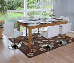 sada 6 jedálenských stoličiek Kavala Faux Leather Chrome ~ White