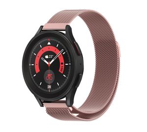 Strap-it Milanese Armband - Kompatibel mit Samsung Galaxy Watch 5 Pro Armband Edelstahl Armband mit Magnetverschluss - Ersatzarmband - Hochwertiges Material - für Smartwatch 20mm Armband Rosa