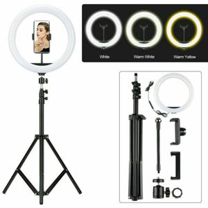 26cm LED Ring Licht Selfie Lampe Stativ 3 Farbe mit Handyhalter Kit+ 50cm Stativständer schwarz