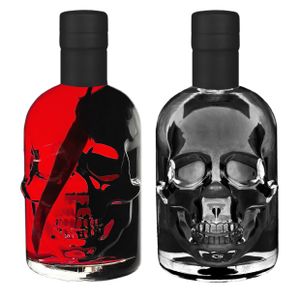 Absinth Skull Totenkopf Set Rot & Schwarz Mit max. erlaubtem Thujon 35mg/L 2x0,5L 55%Vol