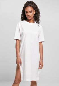 Urban Classics Damen Kleid Ladies Organic Oversized Slit Tee Dress White-2XL