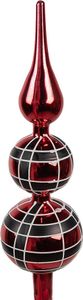 Clayre & Eef Christbaumspitze Ø 8x30 cm Rot Glas