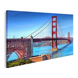 Bild auf Leinwand Golden Gate Brücke San Francisco Stadt Kalifornien Wandbild Poster Kunstdruck Bilder 100x57cm 1-teilig