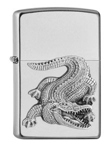 ZIPPO - Croco - Mini Emblem - Silber Chrome Krokodil Aligator Afrika Reptil Sturmfeuerzeug nachfüllbar Benzin 20527383