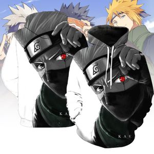 Anime Naruto Kapuzenpullover Hoodie für Männer Jungen Sportbekleidung Grau Kapuzenpullover, Größe: M