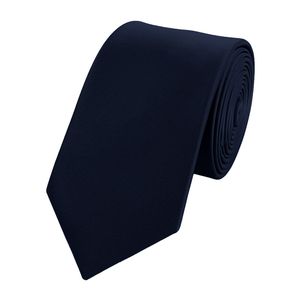 Schlips Krawatte Krawatten Binder Schmal 6cm schwarzblau uni Fabio Farini