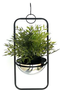 DanDiBo závesný kôš vnútorné kovové nástenné závesné rastliny 45 cm 96083 S s hrncom strieborný závesný kvetináč závesný kvetináč závesný kvetináč