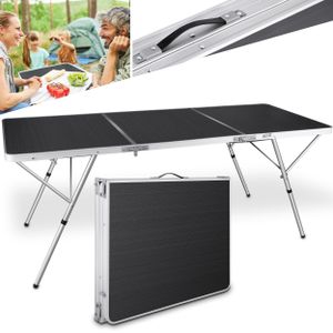 ONBEST Klapptisch | mit Tragegriff | Wetterfest | MDF-Platte | Aluminiumgestell | 180x70x70cm (BxHxT)