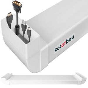 KOTARBAU® Kabelkanal Unterputz für TV 200 x 60 mm Kunststoff unsichtbare Kabeldurchführung TV Kanal Unterputz Kabelkanal weiß Leitungskanal Kabelführungskanal