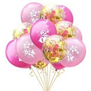 Oblique Unique Konfetti Luftballon Set für Schuleinführung Schulanfang Deko Ballons rosa gold
