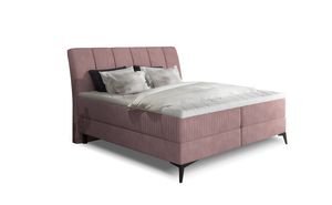 MOB, Manželská posteľ Boxspring 160 cm - Alberto (ružová) (s matracmi)