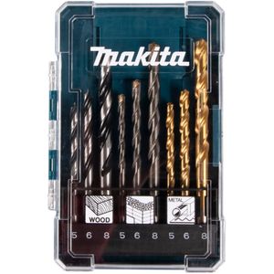 Makita 9-dielna sada vrtákov do kovu/kamene/dreva kov/kamen/drevo - 9 kusov