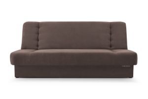 Sofa mit Schlaffunktion und Bettkasten, Kippsofa Schlafsofa Clic-Clack Couch für Wohnzimmer Federkern Sofagarnitur Polstersofa - Cyprus (Braun - Soro 28)