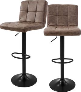 ML-Design 2er Set Barhocker Tresenhocker 360° drehbar, Gepolsterter Barstuhl mit Rückenlehne und Fußstütze, 63-83 cm