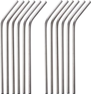 GRÄWE Edelstahl Trinkhalme 12er Set Silber Gebogen