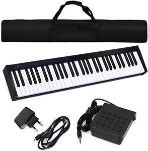 COSTWAY Digitales Piano Keyboard, Kinder elektrisches Klavier MIDI Bluetooth, Musikgeschenke für Kinder und Anfänger, mit Tragetasche (61 Tasten, schwarz)