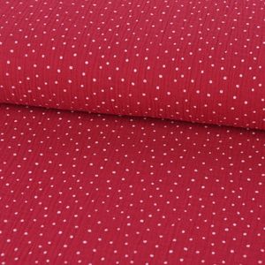 Bekleidungsstoff Double Gauze Musselin Windelstoff Punkte pink weiß 1,30m Breite