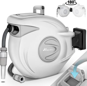 TRESKO® Schlauchtrommel 30m Wasserschlauchaufroller Automatik Schlauchaufroller Schlauchbox