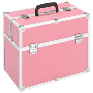 vidaXL Kozmetický kufrík 38x23x34 cm ružový hliník