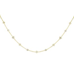 cai Halskette Choker 925 Silber vergoldet mit Zirkonia 925/- Sterling Silber 32+5cm weiß 360252617V-37