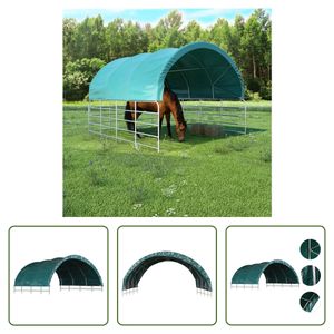 The Living Store Weidezelt PVC 3,7x3,7 m Grün