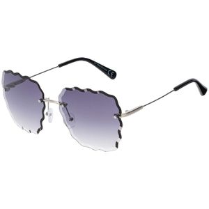 Damen Sonnenbrille Eckige Form 80er Modern Urlaub Sommer Strand 30563 Lila-Weiß
