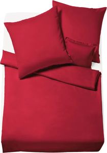Fleuresse gewebte Edelflanell Uni Bettwäsche Lech rot 240x220 cm + 80x80 cm