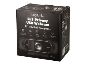 LogiLink Full-HD-USB-Webcam mit Dual-Mikrofon schwarz