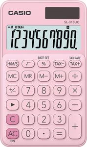 Casio® SL-310UC-PK Vrecková kalkulačka SL-310 - solárne/batériové napájanie, 10 číslic, LC displej, ružová