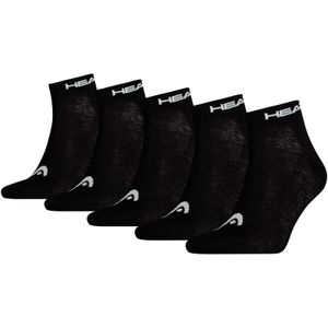 HEAD Uni Quarter Socken, 5er Pack - Kurzsocken, einfarbig Schwarz 39-42