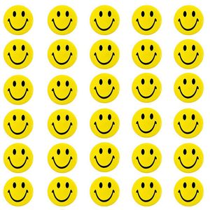Oblique Unique 30 Stück Smiley Button Anstecker mit Sicherheitsnadel - gelb