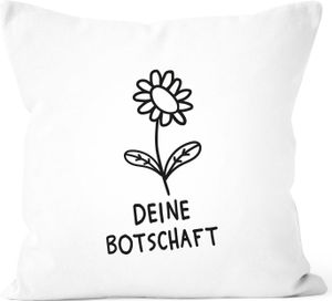 personalisierter Kissen-Bezug Blümchen mit Botschaft personalisierte Geschenke zum Muttertag SpecialMe® anpassbar weiß 40cm x 40cm