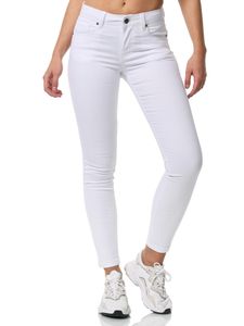 Tazzio Damen Skinny Fit Jeans F114 (Weiß, 46)