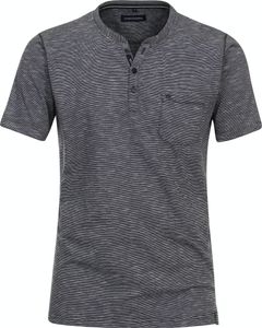 CASAMODA Herren T-Shirt Kurzarm Henley Regular Fit Marine meliert M