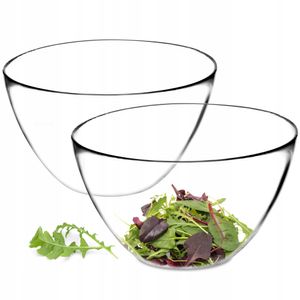 KADAX Salatschüssel aus Glas, ovale Glasschale, 17 cm, Glasschüssel, Glasschälchen