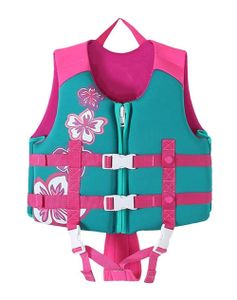 Kinder Schwimmweste Schwimmen Jacke für Kleinkinder mit Einstellbare Sicherheits Straps,S (Rosa)