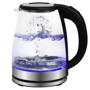 Gotoll Wasserkocher GLSH25, 1500W, 1800ml, BPA frei Edelstahl und Borosilikat Glas Wasserkocher
