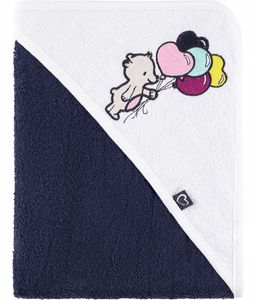 Kapuzenhandtuch Babyhandtuch aus Baumwolle 100cm x 100cm BE20-240-BBL, Farbe:Dunkelblau - Bär, Größe:100 cm x 100 cm