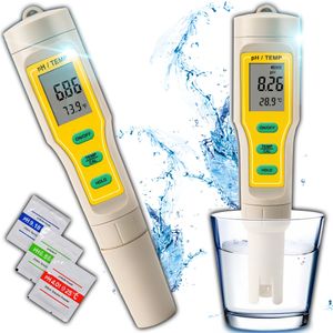 Merač hodnoty PH vody s LCD displejom a teplomerom, digitálny merací tester pre pitnú vodu, bazén, akvárium alebo laboratórium, presný a praktický Retoo