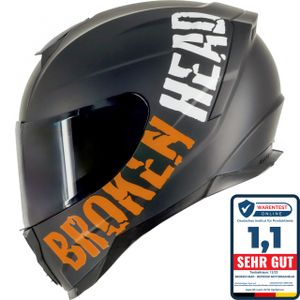 Motorradhelm Broken Head BeProud Sport Orange Motorradhelm + Schwarzes Visier Größe: M (57-58 cm)