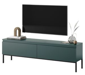 Selsey BEMMI - TV-Lowboard, Dunkelgrün mit Metallbeinen, 150 cm