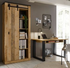 Büromöbel Set "Stove" 2-teilig Used Wood Schreibtisch und Aktenschrank
