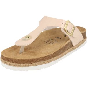 Softrelax Damen Schuhe 7420990103 Pantolette Zehentrenner Sandale Beige Lack