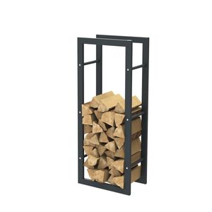 Bc-elec - HHWPF0005 Holzablage aus schwarzem Stahl 100*40*25CM, Rack für Brennholz, Kaminholzablage.