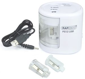 RAPESCO Elektrischer Doppel-Spitzer PS12-USB weiß